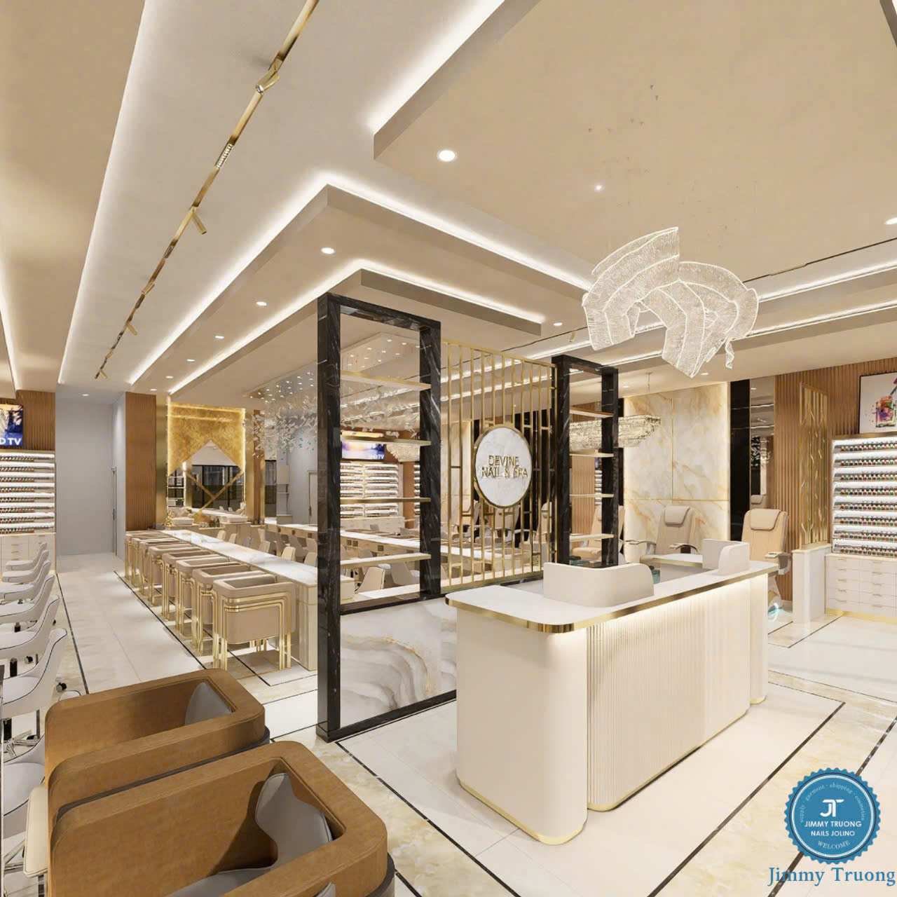 Thiết Kế Nội Thất Tiệm Nail Tại Mỹ