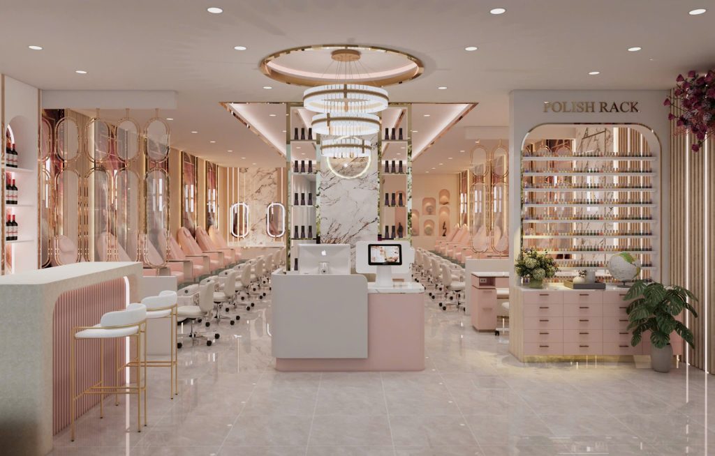 Layout Tiệm Nail 2026: Cách Bố Trí Không Gian Đẹp, Thoáng Và Tối Ưu Doanh Thu
